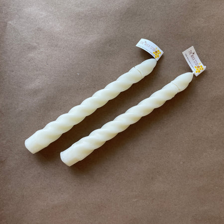 Set of 2 Beeswax Twist Candles [As Is]