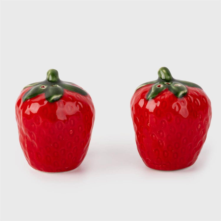 Ensemble salière et poivrière fraise