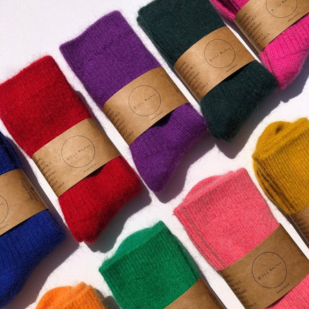 Angora wool socks [varied colors] 