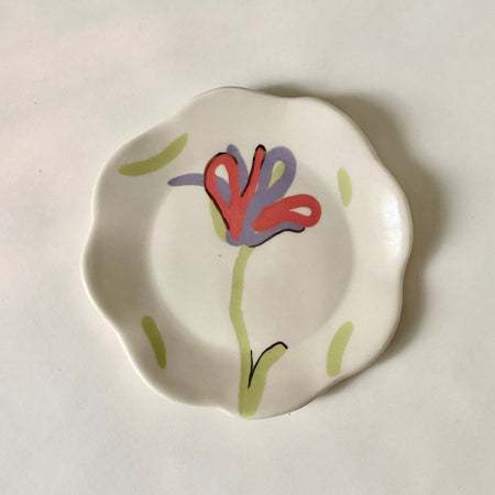 Assiette florale lavande et rose [formats variés]
