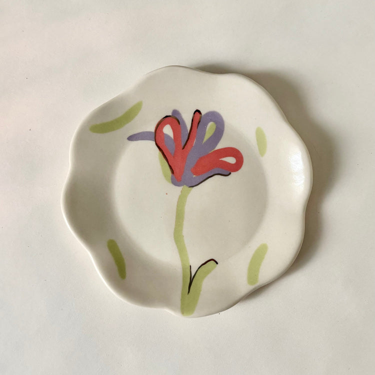 Assiette florale lavande et rose [formats variés]