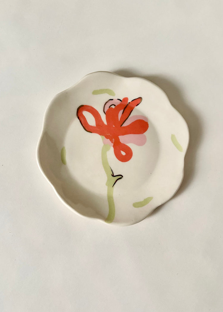 Assiette florale tangerine et rose [formats variés]