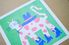 'Cowboy cat' risograph poster