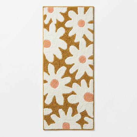 Tapis de bain runner Fleurs