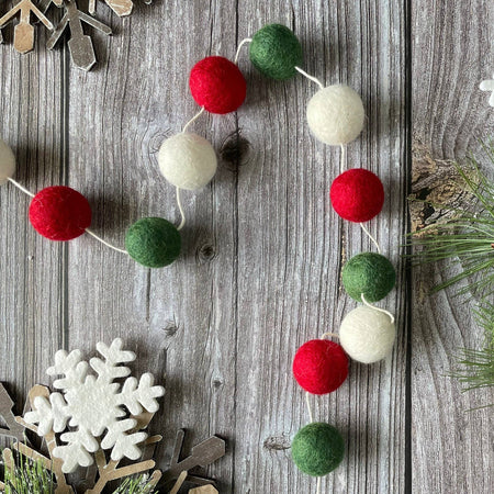 Guirlande en laine feutrée Noël [5pi]