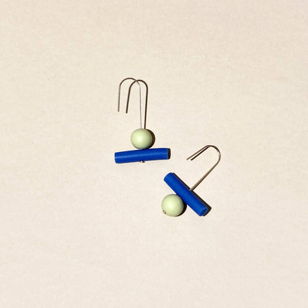 Olivia blue and pistachio earrings