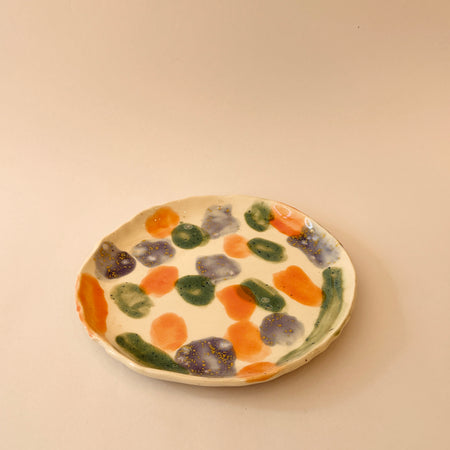 Petite assiette abstraite pois