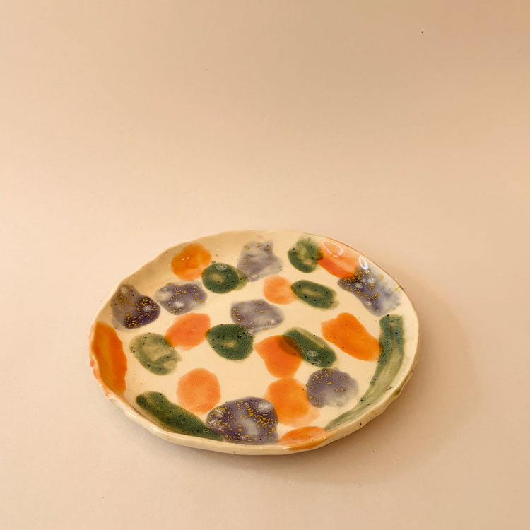 Petite assiette abstraite pois