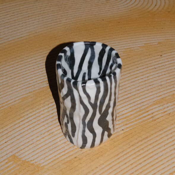 Large ceramic zebra tumbler