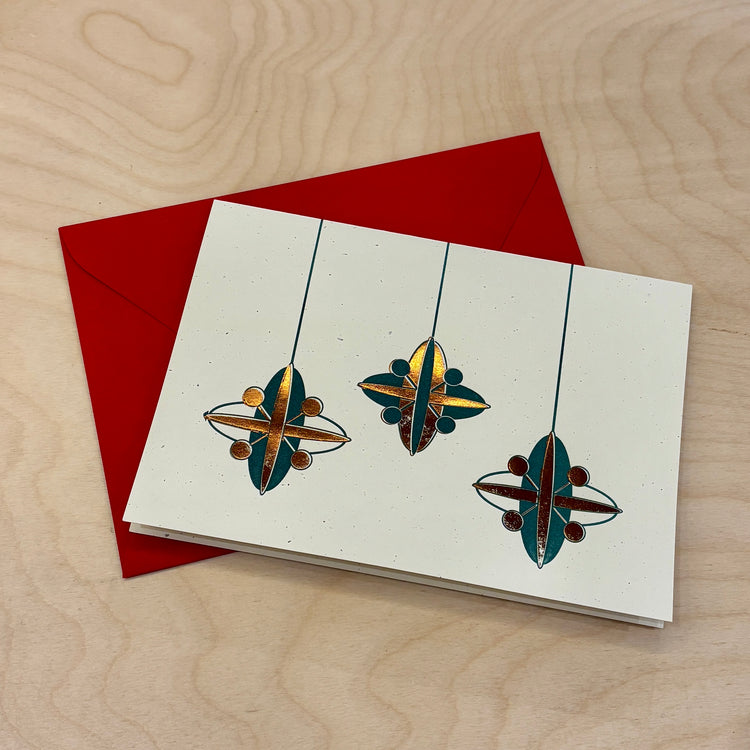 Letterpress greeting card 'Holiday decorations'