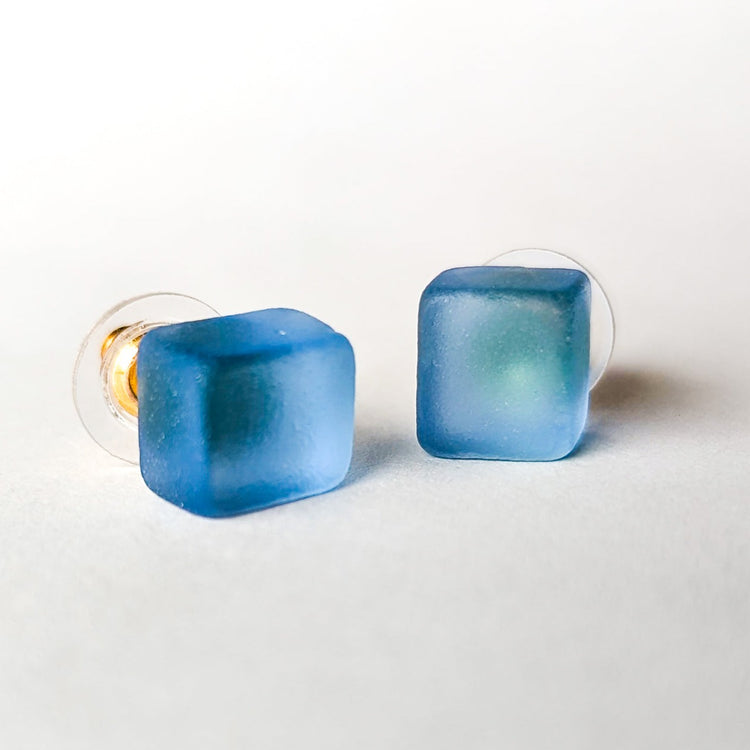 Periwinkle cube earrings 