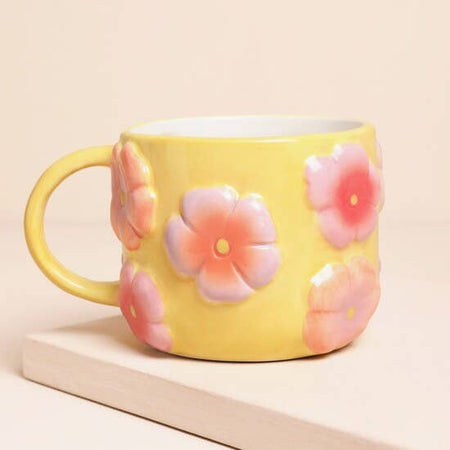Tasse en céramique rétro florale [tel quel]