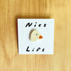 Petite épinglette en céramique Canard