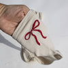 Cream socks with red loop