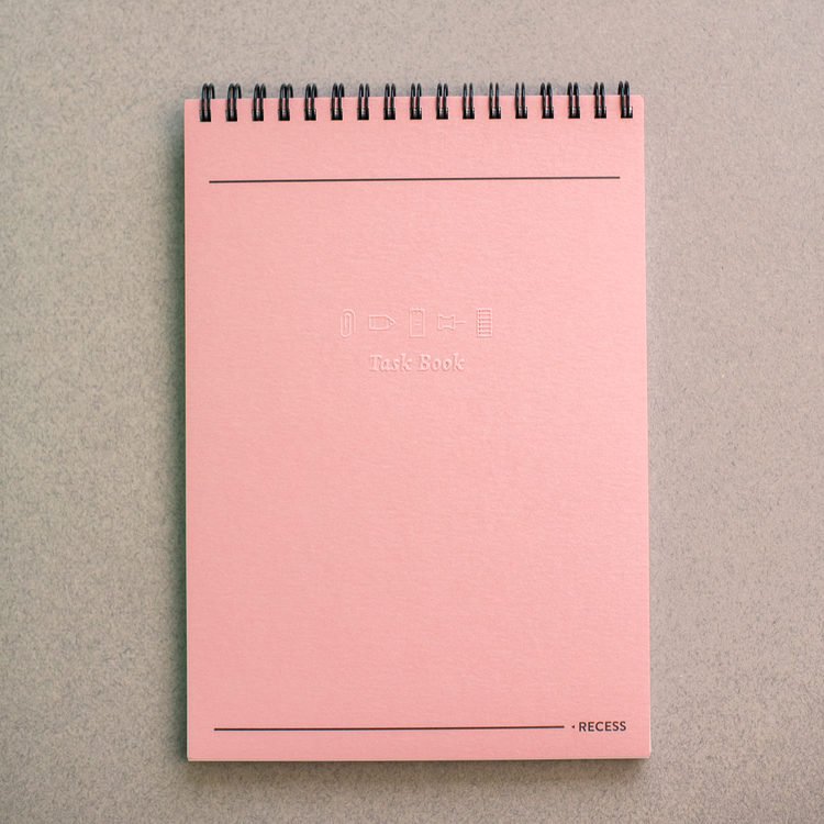 Cahier de tâches spirale rose