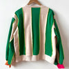 Colorblock sweater - Green Neon thread 