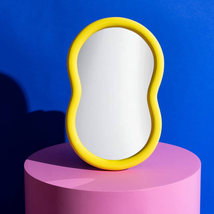 Miroir ovale brillant Waldorf Jaune