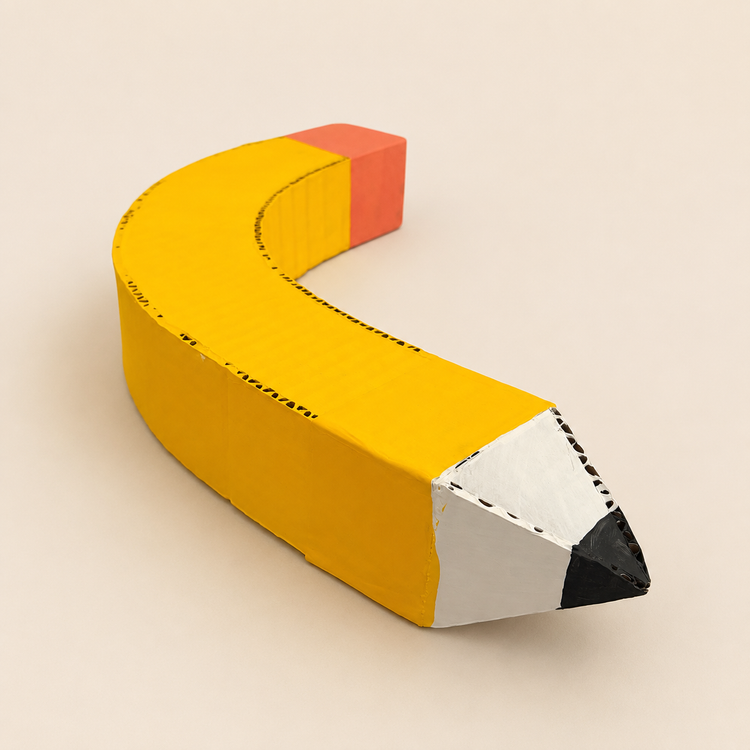 Sculpture en carton 'Crayon'