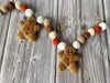 Guirlande en laine feutrée pains d'épices [7pi]