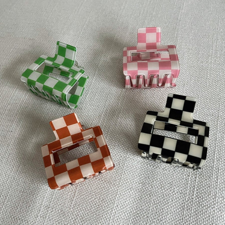 Pince à cheveux damier