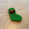 Felted Wool Christmas Stocking Ornament [Various Colors] 