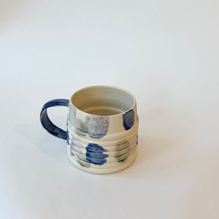 Grande tasse pois bleus et verts