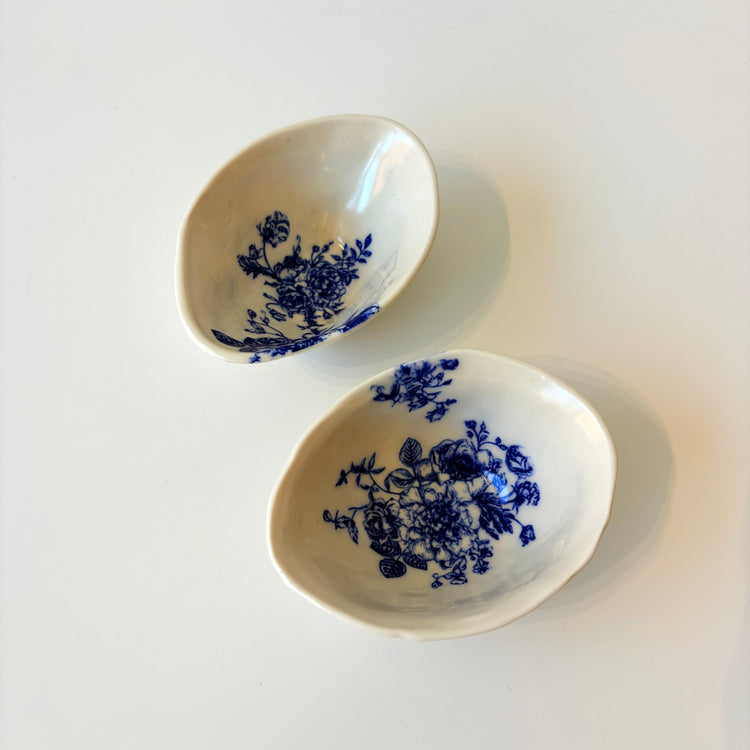 Coupelle Coquillage à fleurs en céramique