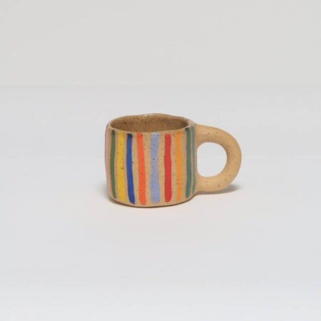 Rainbow striped ceramic espresso cup