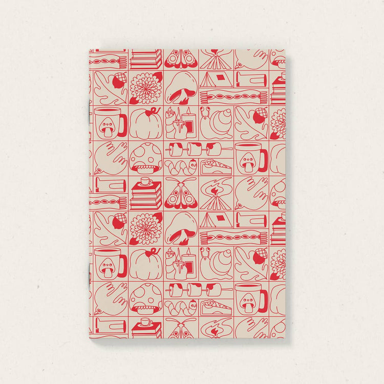 Carnet de notes Grille d'automne rouge [pages blanches]