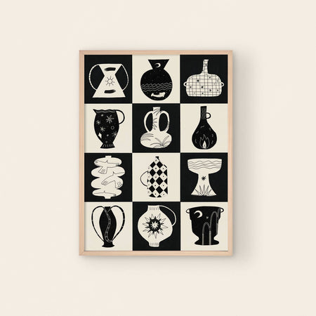 Poster 'Black and White Pots' 