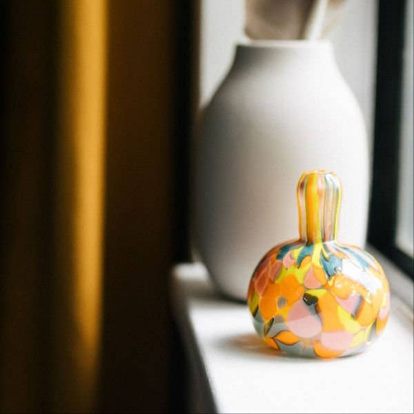 Mini 90's Neon Anorak blown glass vase