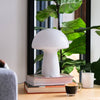 White glass mushroom lamp 