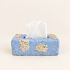 Couvre-boîte à mouchoirs en papier mâché bleu