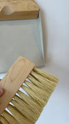 Cream Maple and Steel Broom and Dust Pan Set [as is] 