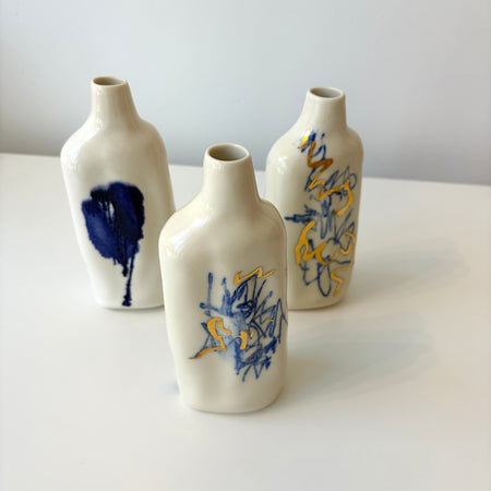 Vase soliflore plat en céramique
