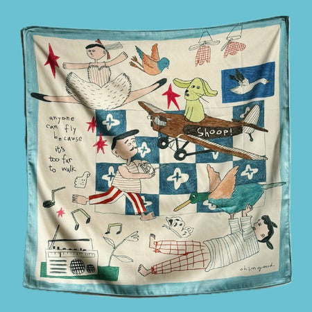 Foulard 'Tout le monde peut voler parce que c'est trop loin pour marcher'