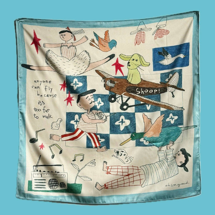 Foulard 'Tout le monde peut voler parce que c'est trop loin pour marcher'