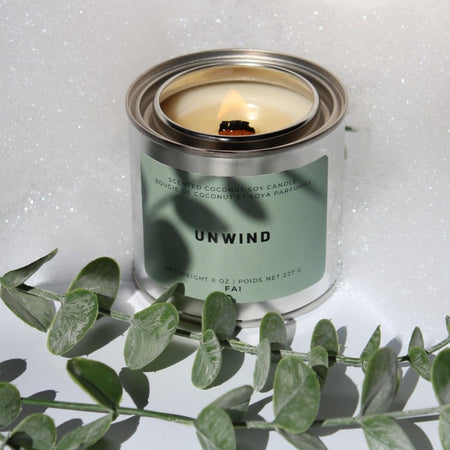 Unwind coconut and soy candle 