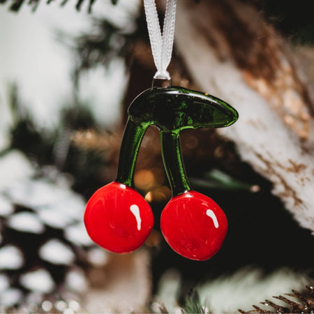 Ornement de Noël en verre Cerises