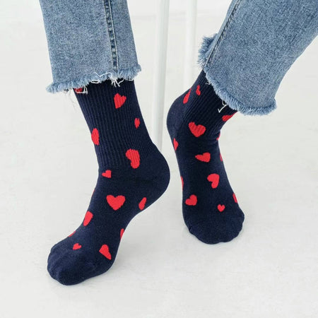 Chaussettes marine Coeurs