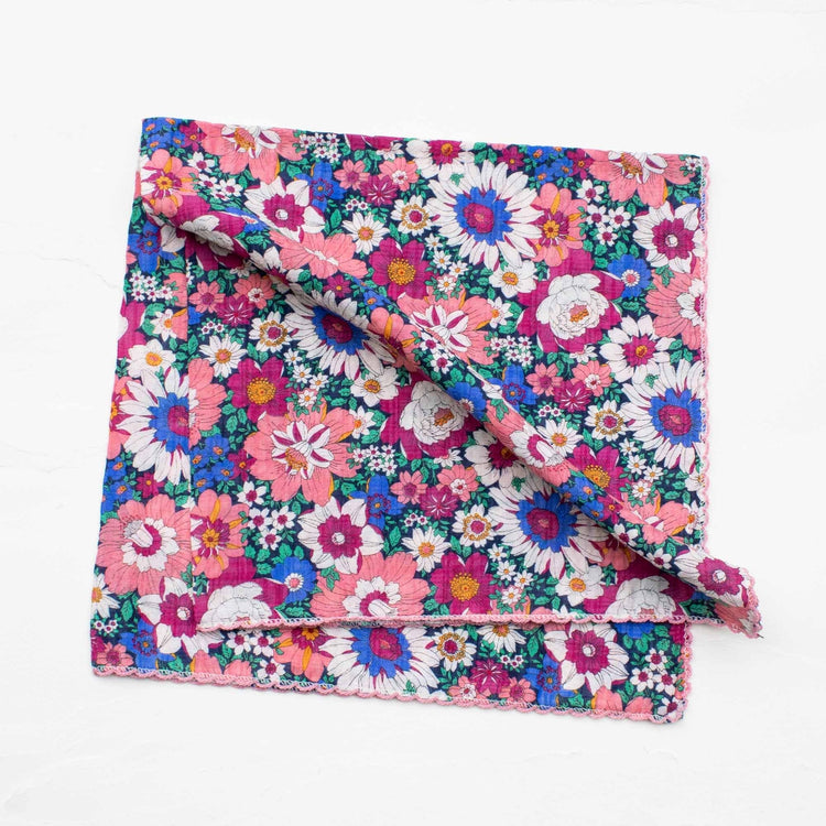 Foulard carré Floral rose