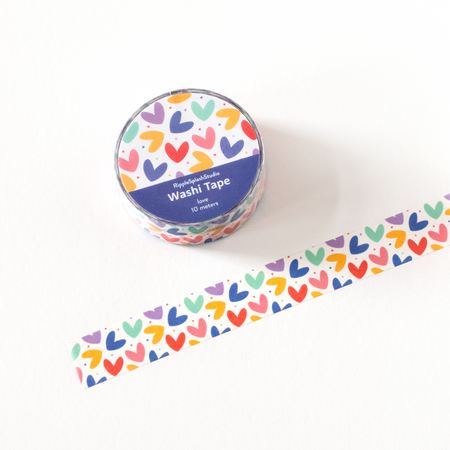 Ruban Washi Cœurs colorés