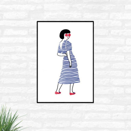Poster 'Stripes girl' 