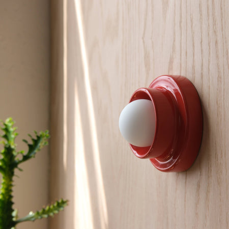 Luminaire Q en céramique rouge