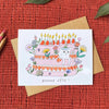 Carte de souhaits Gâteau de fête Chat