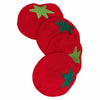 Set of 4 textile coasters Tomatoes