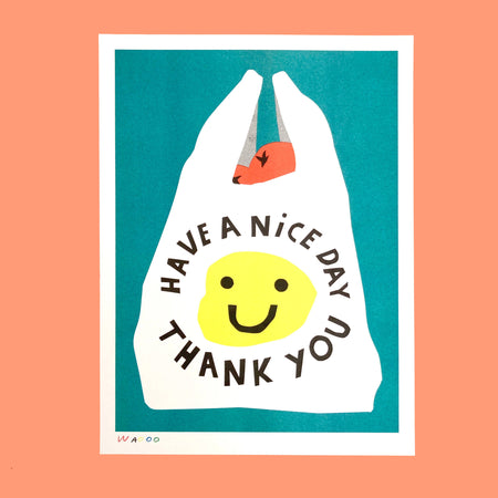 Risograph poster 'A Shopping Bag'