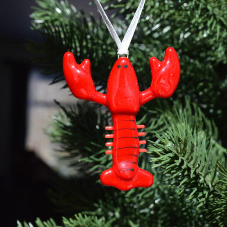 Lobster Glass Christmas Ornament