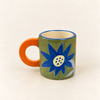 Tasse verte en céramique Fleurs