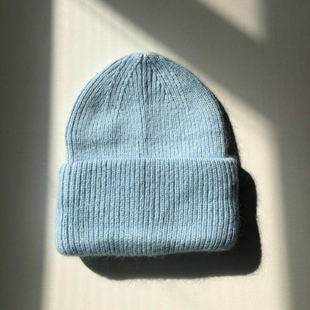 Tuque en laine Angora bleu ciel